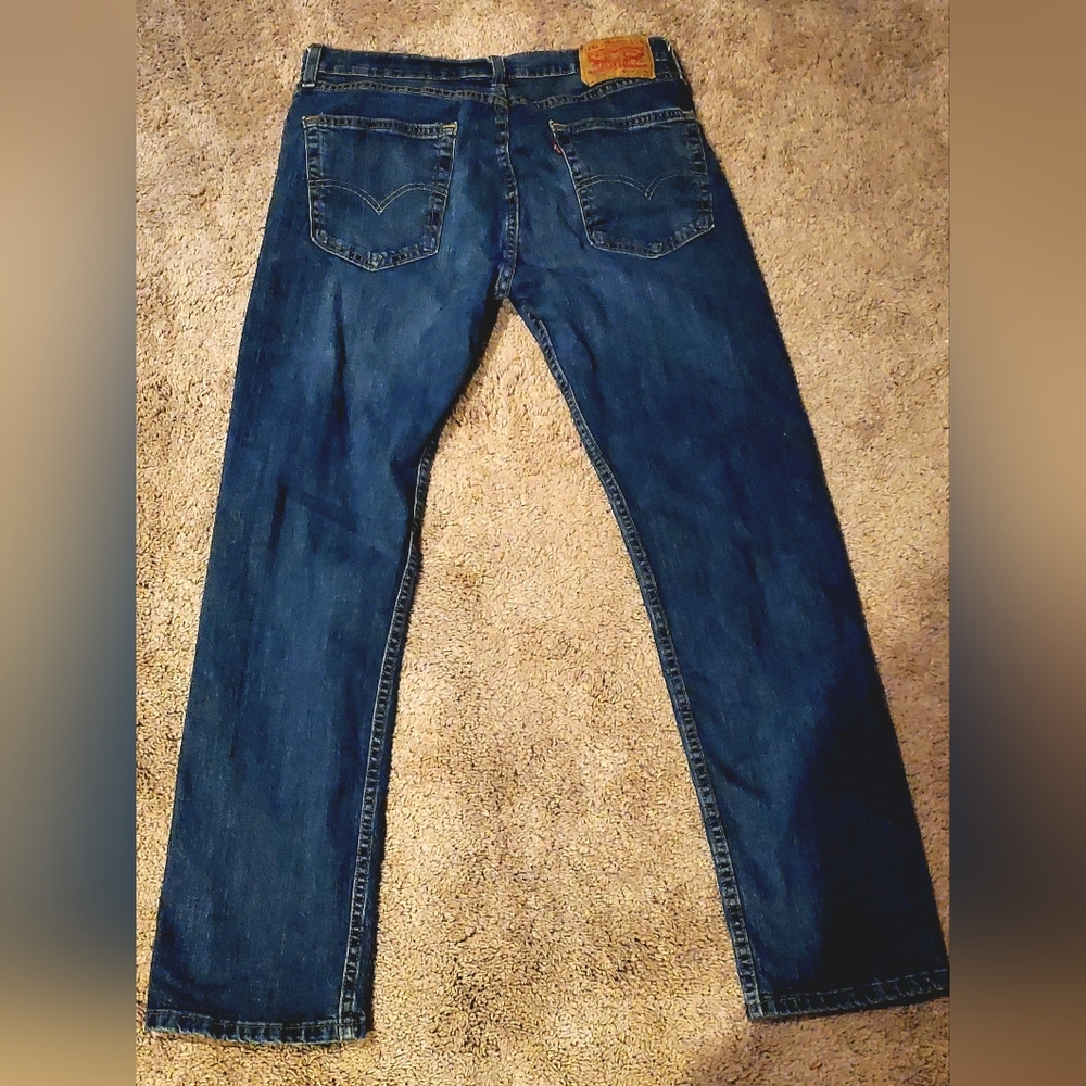 Levi's 505 ~Men's Size 34×32~ Blue Denim Tapered Leg Jeans Cotton.